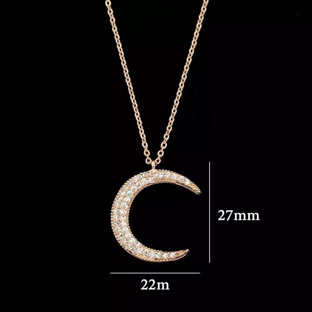 ✨HP! ✨Crystal Encrusted Crescent Moon Necklace✨ - Picture 3 of 6